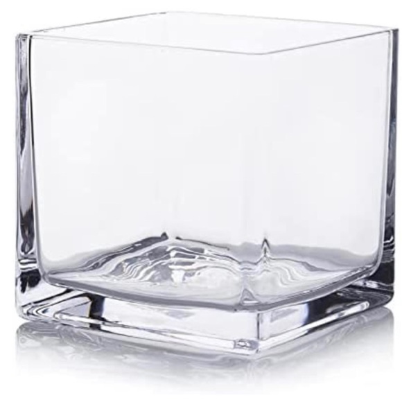 Glass Cube Vase SET OF 2 NWOT - Picture 7 of 7